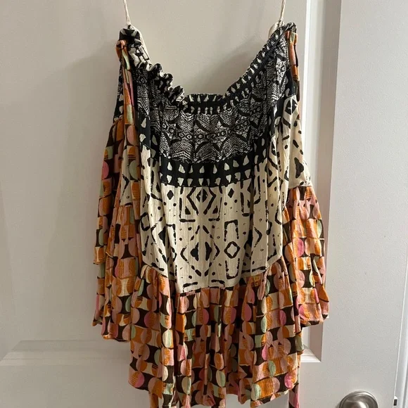 Free People Multicolor Skirt Set boho cruise vacation beach - Picture 3 of 4